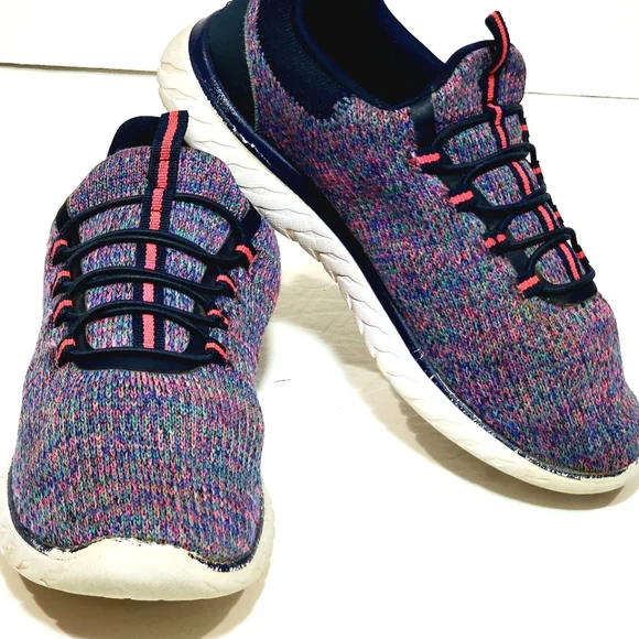 Athletic Works | Shoes | Athletic Works Multicolor Knit Slip On Casual  Running Shoe Sneaker Size 7 Women | Poshmark